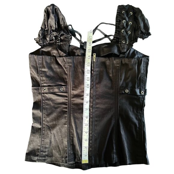 Vintage Y2K Tripp NYC Black Zip Up Corset Top - Picture 4 of 8